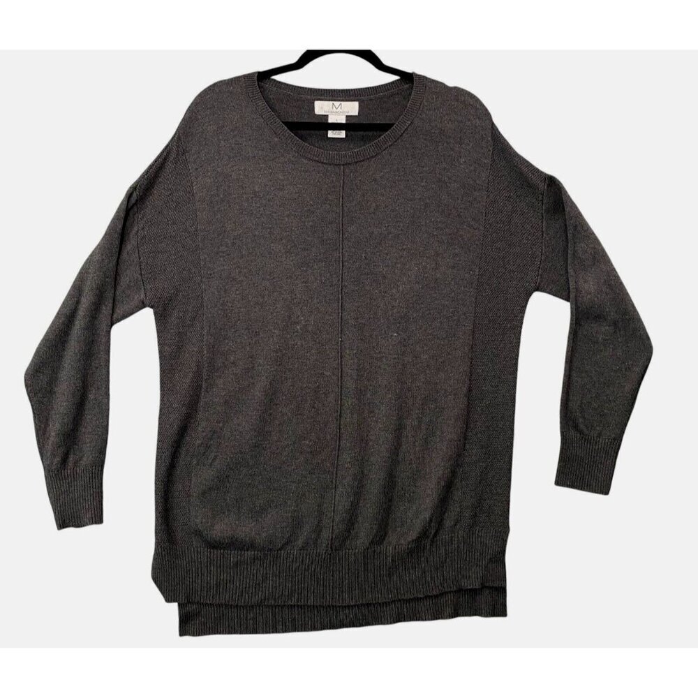 MAGASCHONI Men Cashmere Blend Sweater Sz L Gray Crew Neck Pullover Casual 42-14